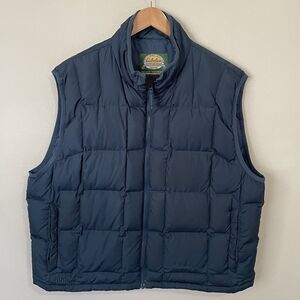 Cabela's Mens XL Premier Northern Goose Down Vest 650 Fill Quilted Puffer Blue